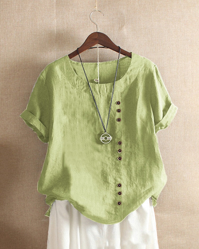 Doris Women’s Blouse with Button Detail and Short Sleeves for Effortless Summer Style 6
