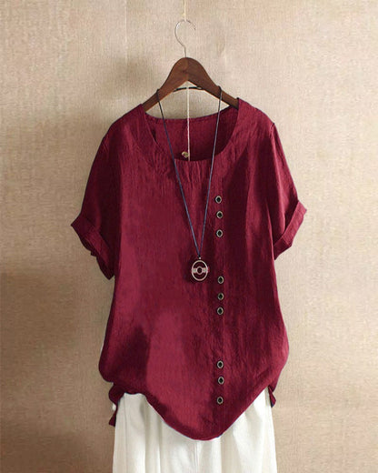 Doris Women’s Blouse with Button Detail and Short Sleeves for Effortless Summer Style 7