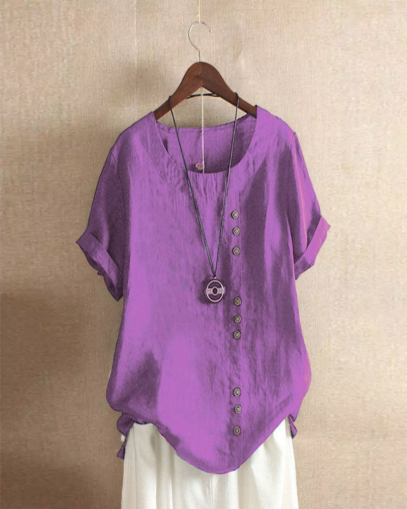 Doris Women’s Blouse with Button Detail and Short Sleeves for Effortless Summer Style 8