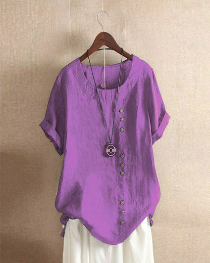 Doris Women’s Blouse with Button Detail and Short Sleeves for Effortless Summer Style 8