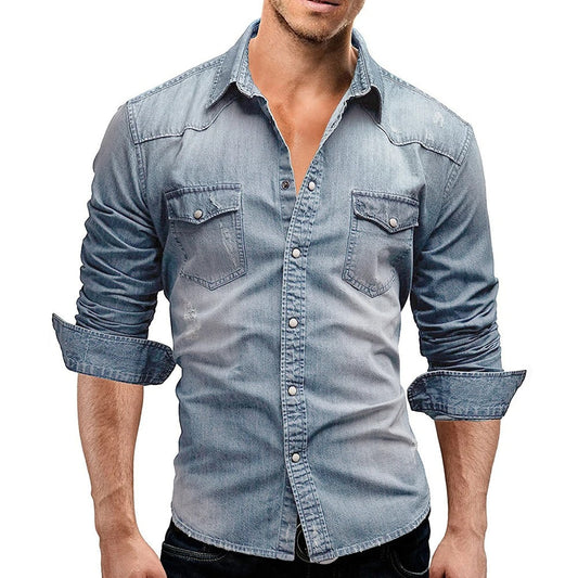 Eagle Men’s Shirt with Button-Front Design and Chest Pockets 0