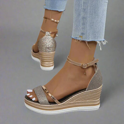 Eden Women’s Sandals with Platform Wedge Heel and Open Toe Design 0