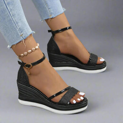 Eden Women’s Sandals with Platform Wedge Heel and Open Toe Design 2