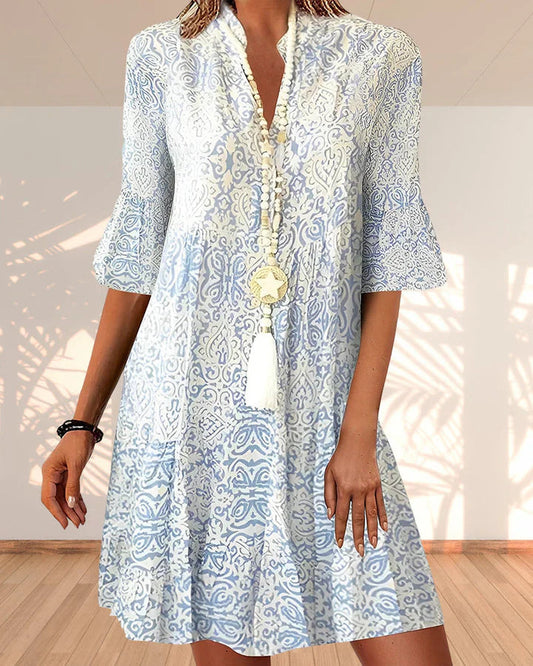 Elara Women's Cocktail Dress with Elegant Print and Feminine Silhouette 0