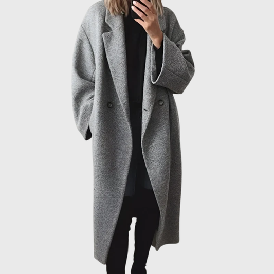 Elda Women's Coat | Soft Fabric Longline Overcoat, Relaxed Fit 0