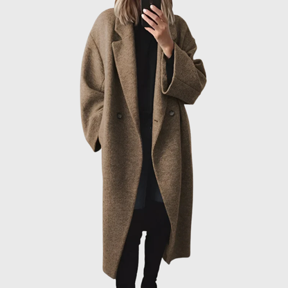Elda Women's Coat | Soft Fabric Longline Overcoat, Relaxed Fit 1