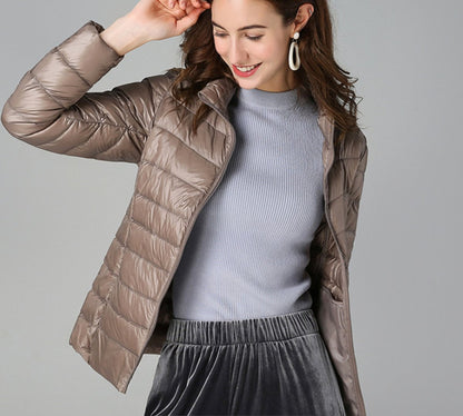 Eleanor Women's Puffer Coat | Lightweight Quilted Design, Stand Collar 10