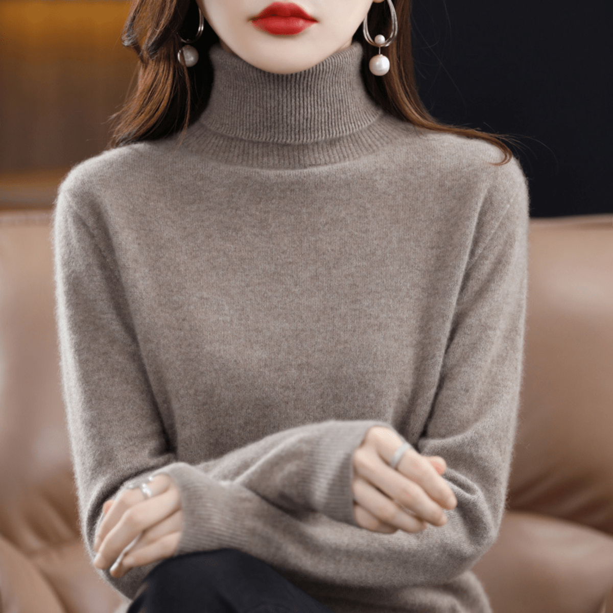Elfriede Women’s Classic Sweater with Warm Turtleneck Design 12