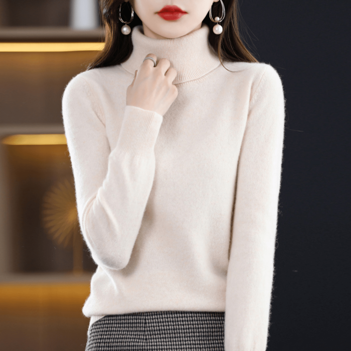 Elfriede Women’s Classic Sweater with Warm Turtleneck Design 13
