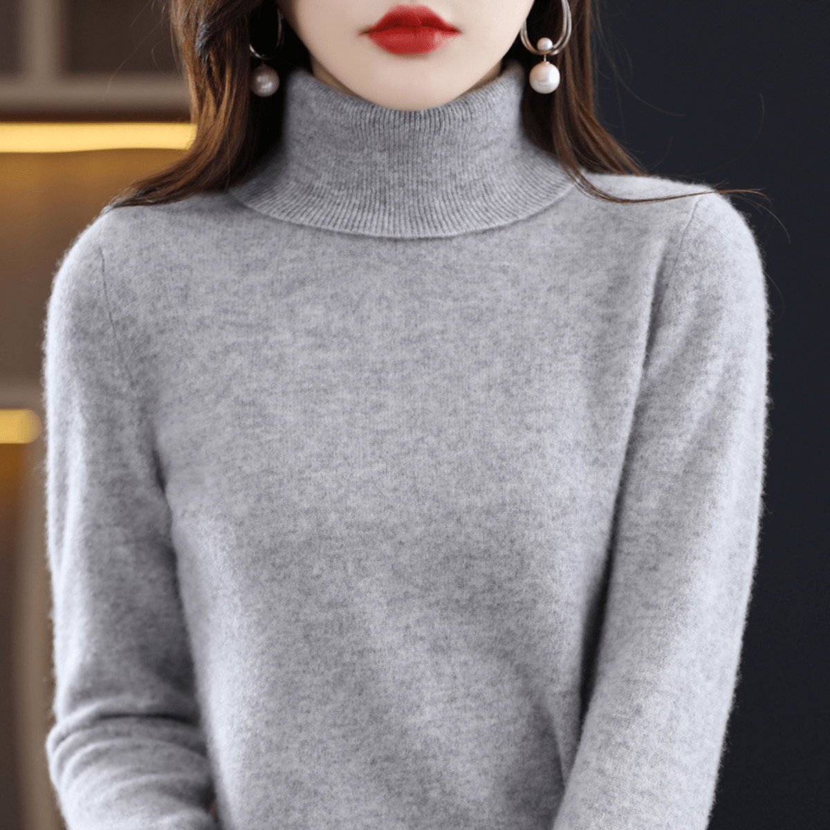 Elfriede Women’s Classic Sweater with Warm Turtleneck Design 8