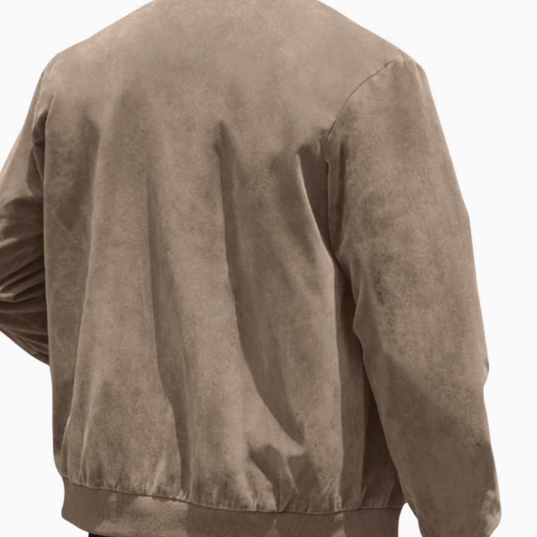 Eli Men’s Jacket with Suede Finish and Zipper Closure 2