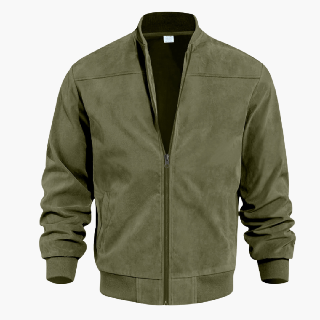Eli Men’s Jacket with Suede Finish and Zipper Closure 3