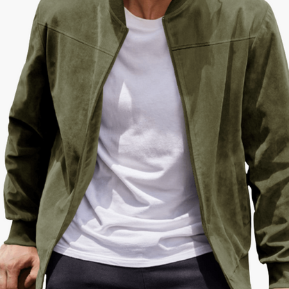 Eli Men’s Jacket with Suede Finish and Zipper Closure 4