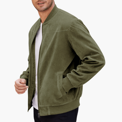 Eli Men’s Jacket with Suede Finish and Zipper Closure 5