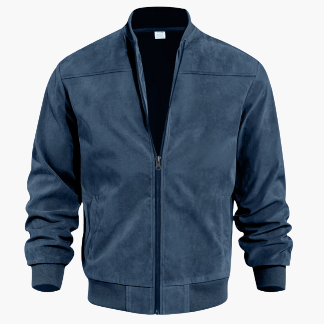 Eli Men’s Jacket with Suede Finish and Zipper Closure 6