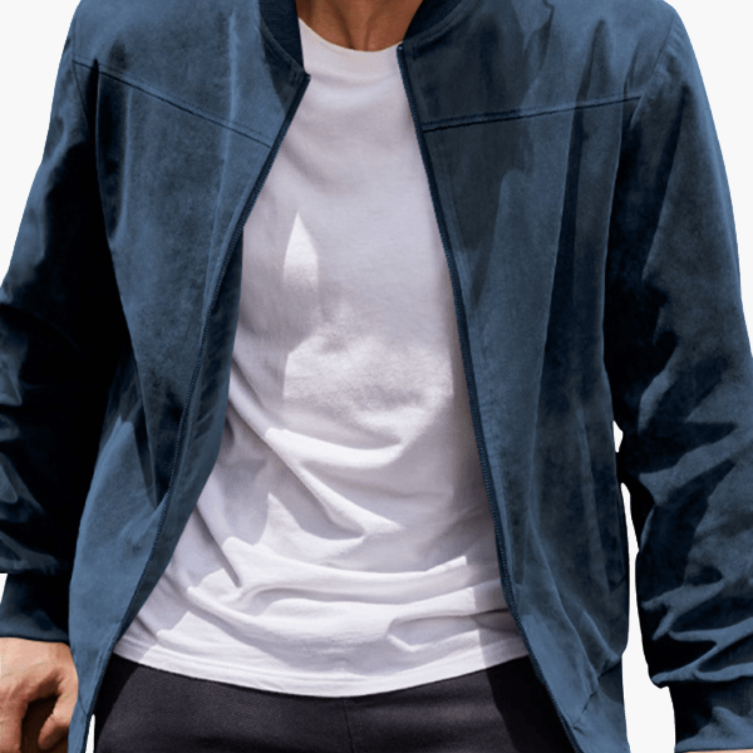 Eli Men’s Jacket with Suede Finish and Zipper Closure 8