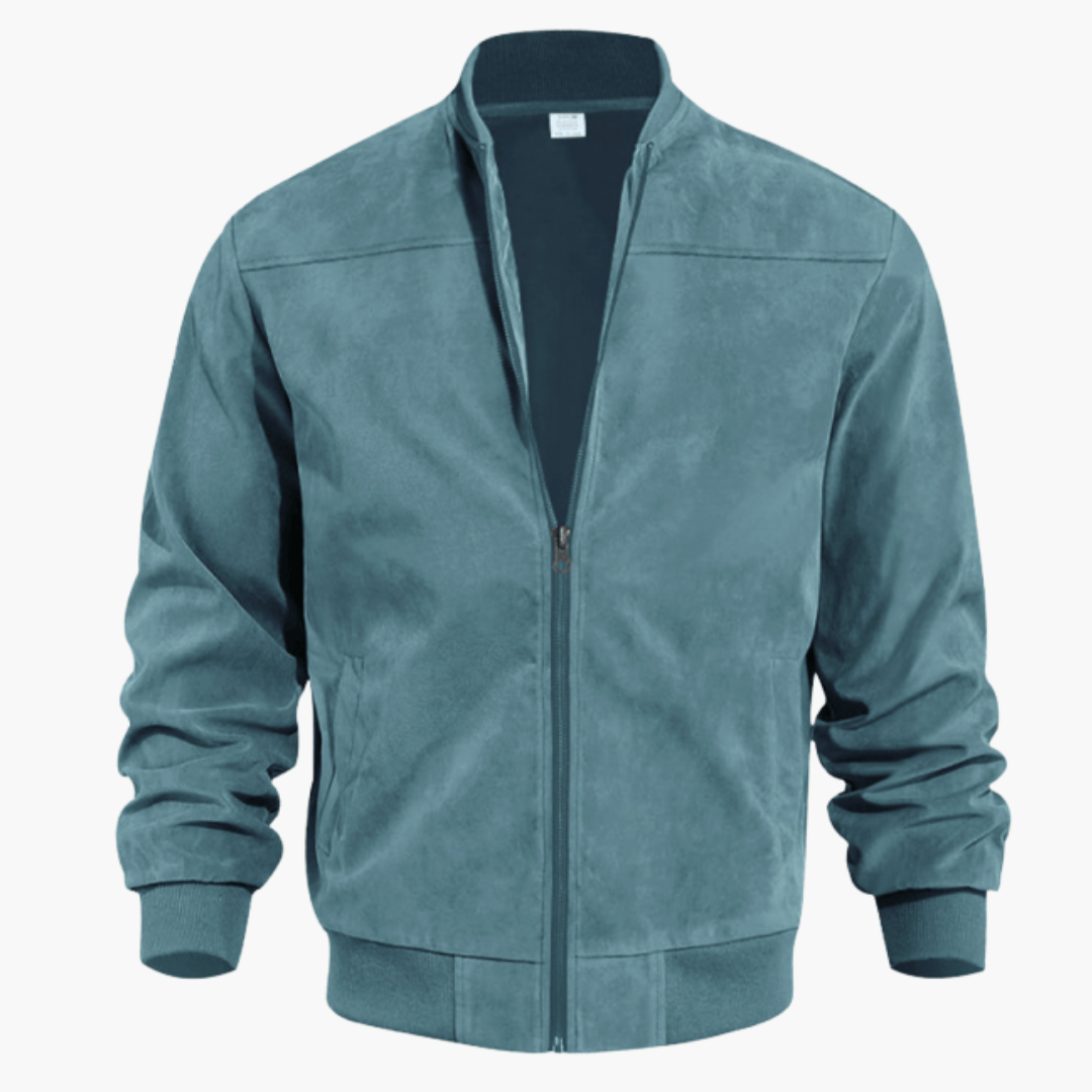 Eli Men’s Jacket with Suede Finish and Zipper Closure 9