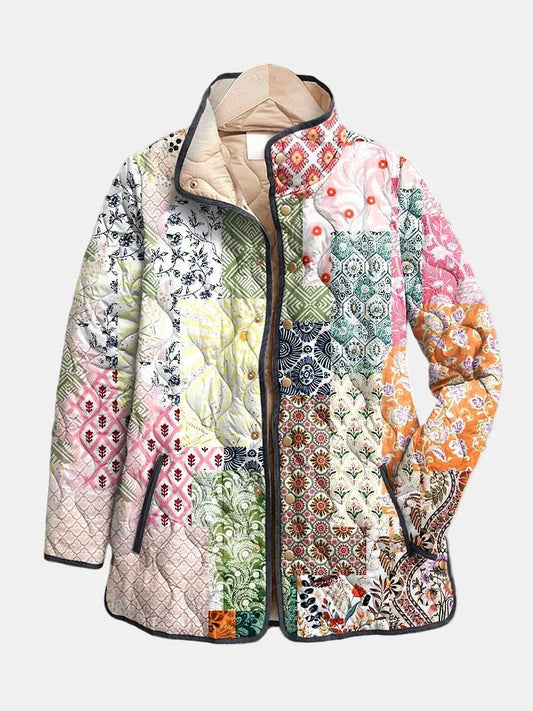 Ella Women's Quilted Floral Jacket | Lightweight Insulated, Relaxed Fit 0