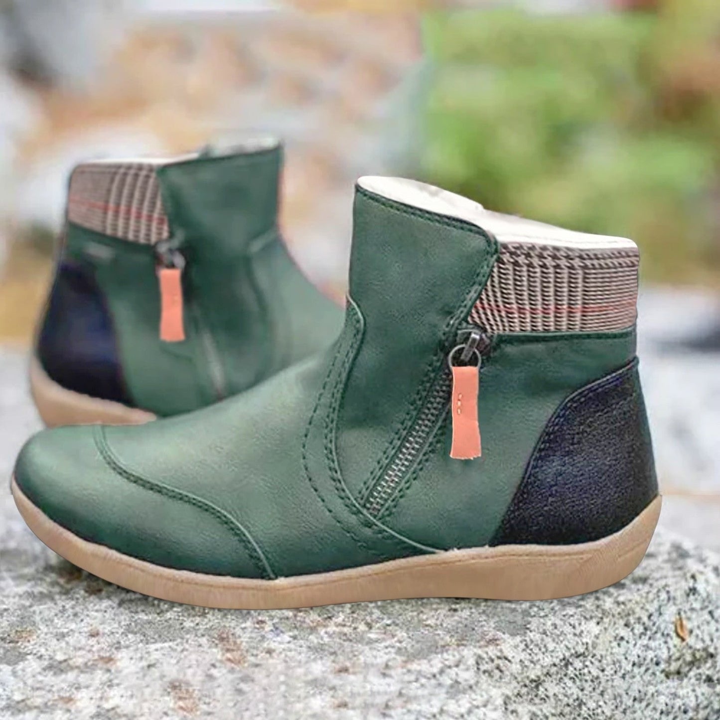 Elysia Women's Black Ankle Boots | Waterproof Leather, Zipper Closure 0