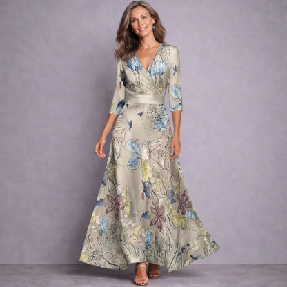 Elysia Women’s Maxi Dress with Flowing Silhouette and Floral Accents 1