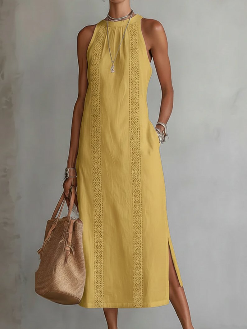 Elysia Women’s Midi Dress with Embroidered Detail and Sleeveless Design 6