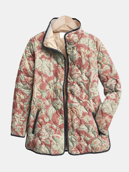 Elysia Women's Quilted Jacket | Vintage Floral, Lightweight Insulated 0