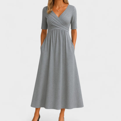 Elysia Women’s Wrap Dress with V-Neck and Waist-Defining Design 0