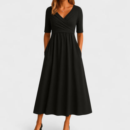 Elysia Women’s Wrap Dress with V-Neck and Waist-Defining Design 1