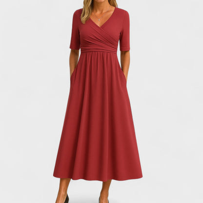 Elysia Women’s Wrap Dress with V-Neck and Waist-Defining Design 5