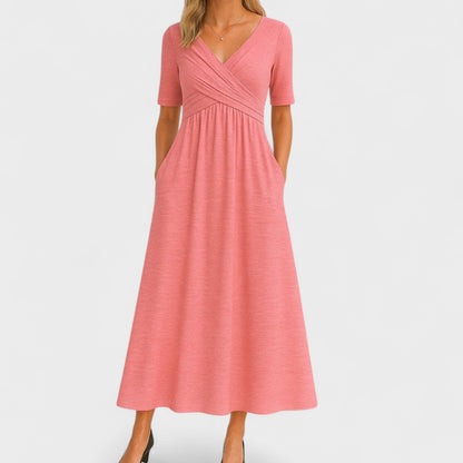 Elysia Women’s Wrap Dress with V-Neck and Waist-Defining Design 6