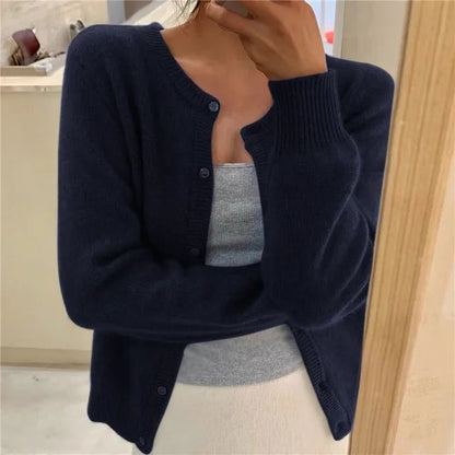 Ember Women's Cropped Cardigan with Button Front and Relaxed Fit 8