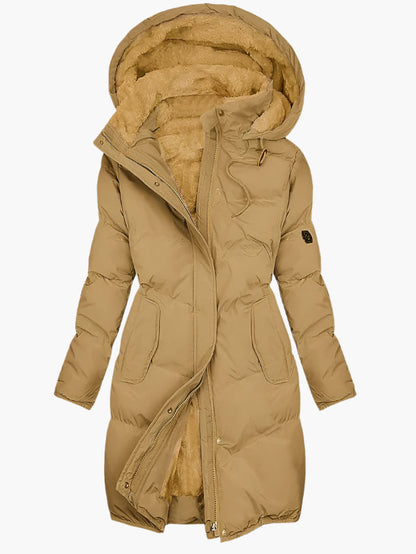 Ember Women’s Long Winter Coat with Faux Fur Hood and Soft Inner Lining 2