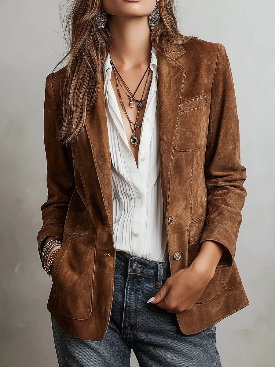 Emilia Women’s Blazer with Tailored Fit and Button Placket Design 1