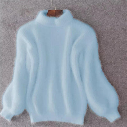 Emilia Women’s Winter Sweater with Soft Fluffy Fabric and High Collar 0