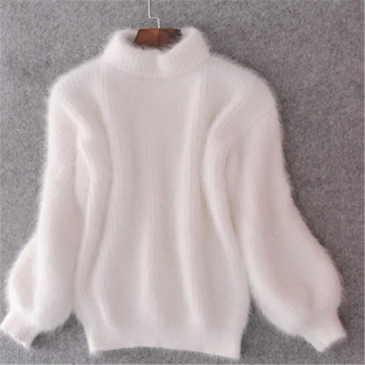 Emilia Women’s Winter Sweater with Soft Fluffy Fabric and High Collar 1