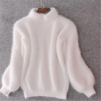 Emilia Women’s Winter Sweater with Soft Fluffy Fabric and High Collar 1