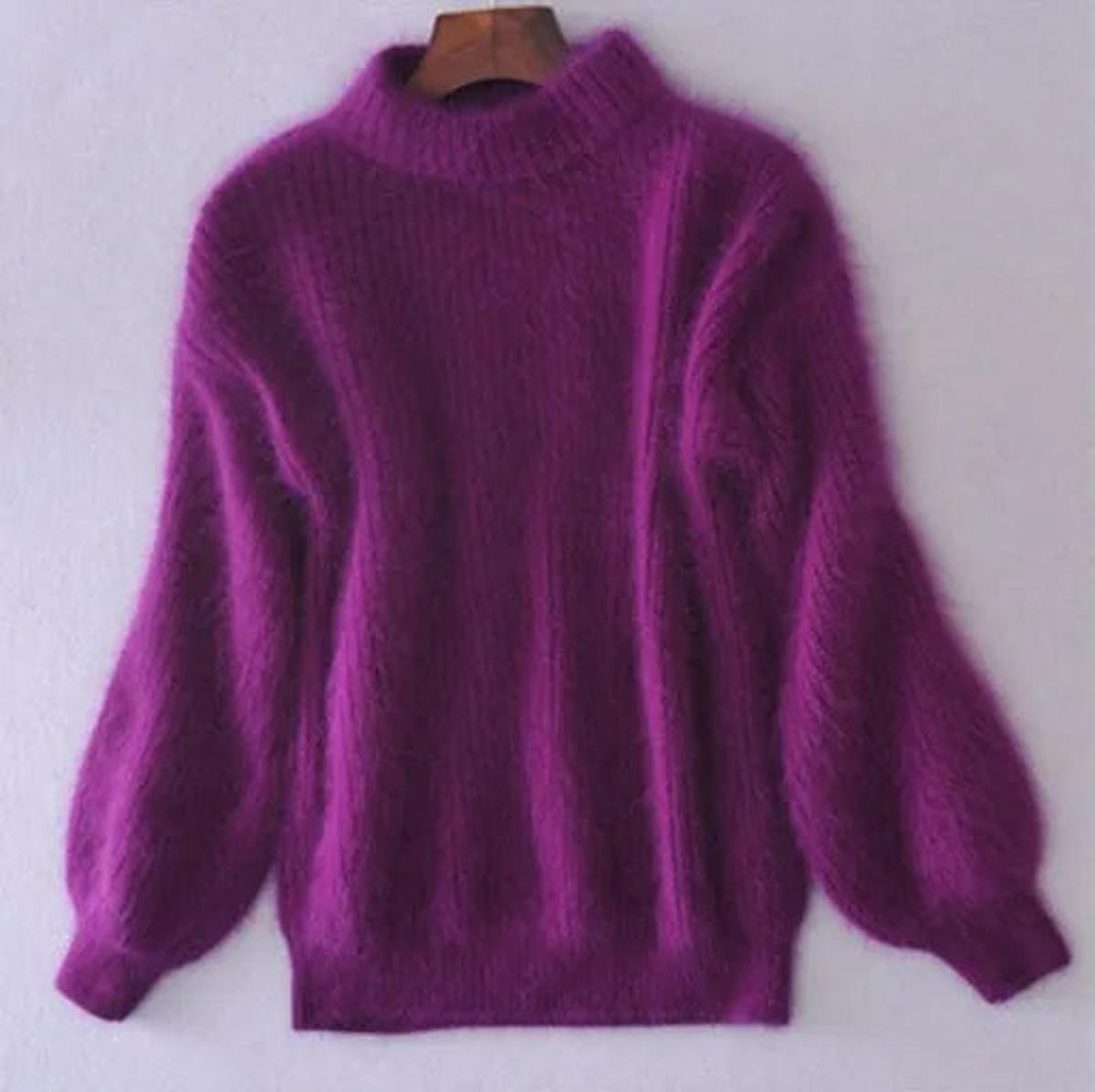 Emilia Women’s Winter Sweater with Soft Fluffy Fabric and High Collar 3