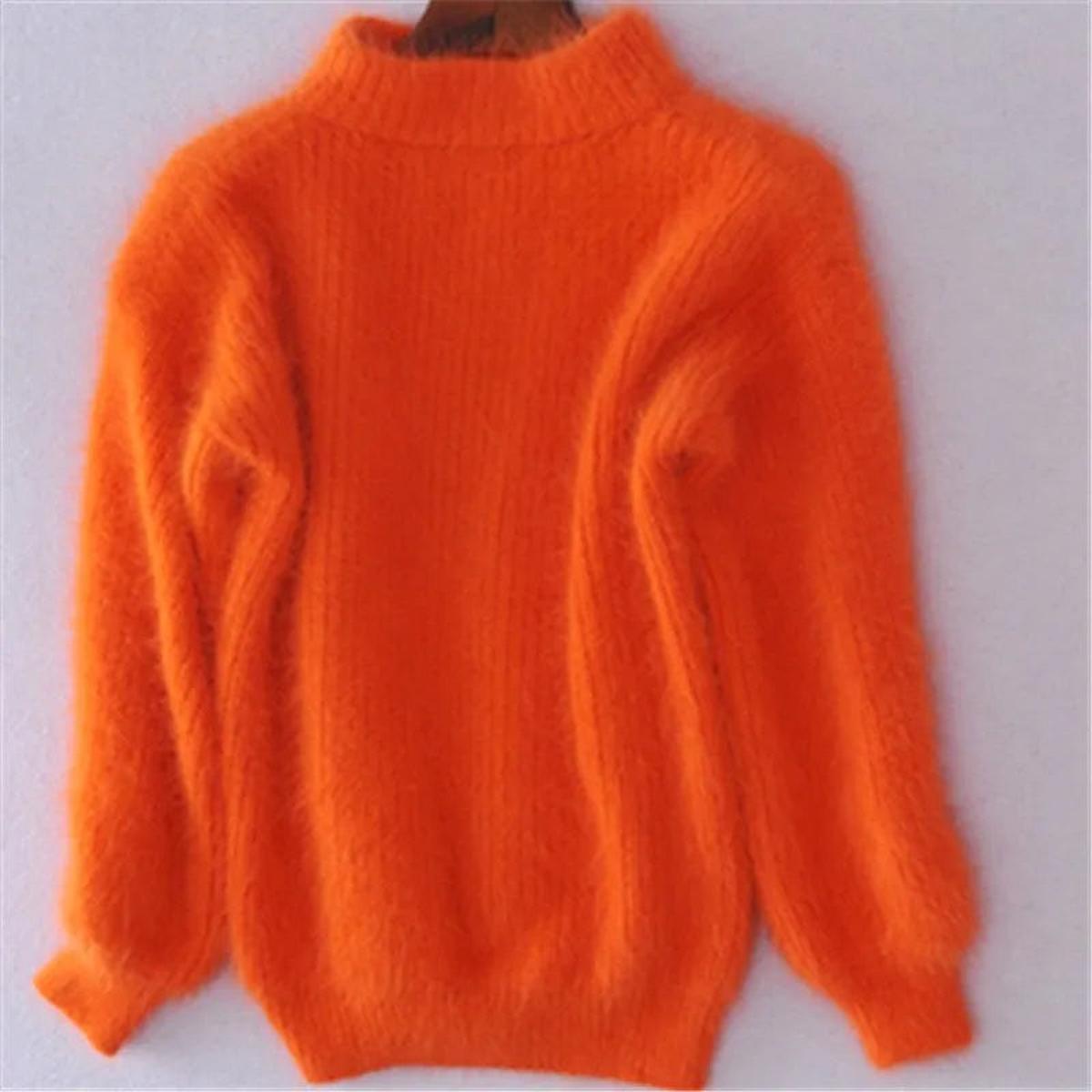 Emilia Women’s Winter Sweater with Soft Fluffy Fabric and High Collar 4