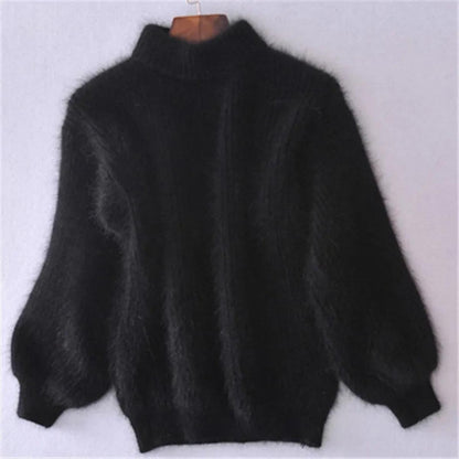 Emilia Women’s Winter Sweater with Soft Fluffy Fabric and High Collar 7