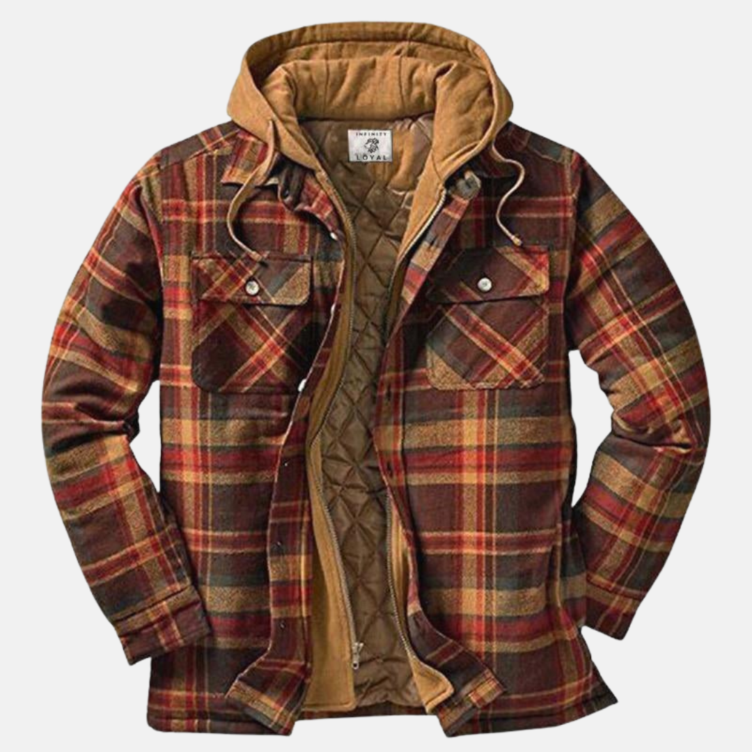Erich Men's Jacket with Timeless Checked Design and Button Placket Closure 0