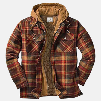 Erich Men's Jacket with Timeless Checked Design and Button Placket Closure 0