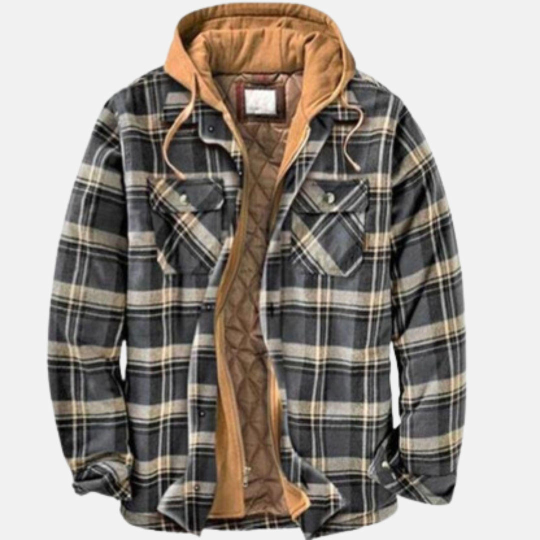 Erich Men's Jacket with Timeless Checked Design and Button Placket Closure 10