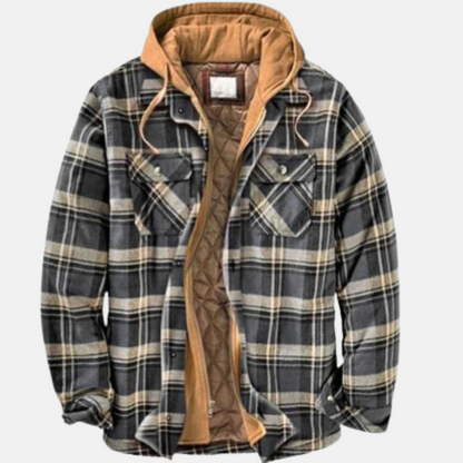 Erich Men's Jacket with Timeless Checked Design and Button Placket Closure 10