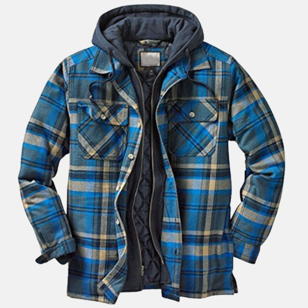 Erich Men's Jacket with Timeless Checked Design and Button Placket Closure 12