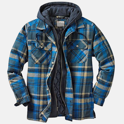 Erich Men's Jacket with Timeless Checked Design and Button Placket Closure 12