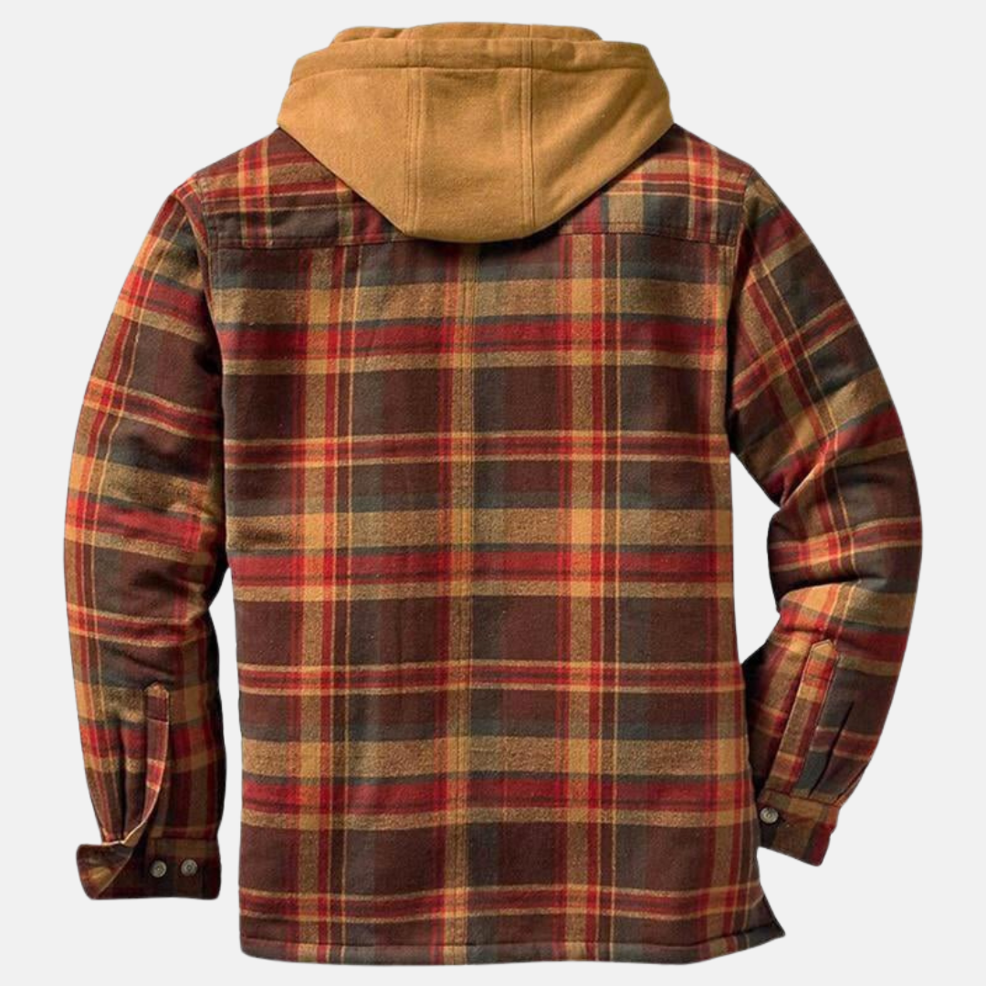 Erich Men's Jacket with Timeless Checked Design and Button Placket Closure 3