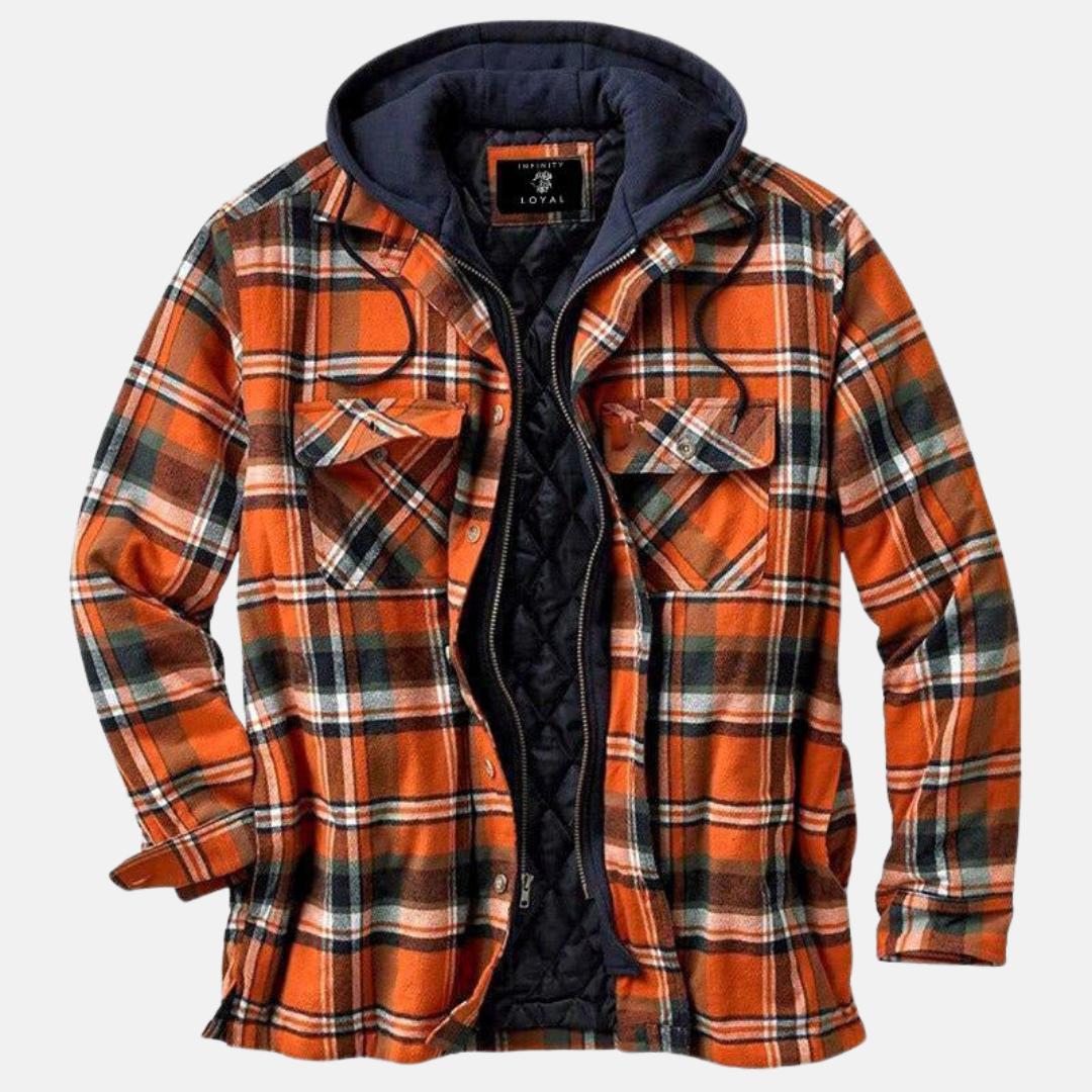 Erich Men's Jacket with Timeless Checked Design and Button Placket Closure 5