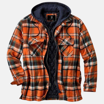 Erich Men's Jacket with Timeless Checked Design and Button Placket Closure 5