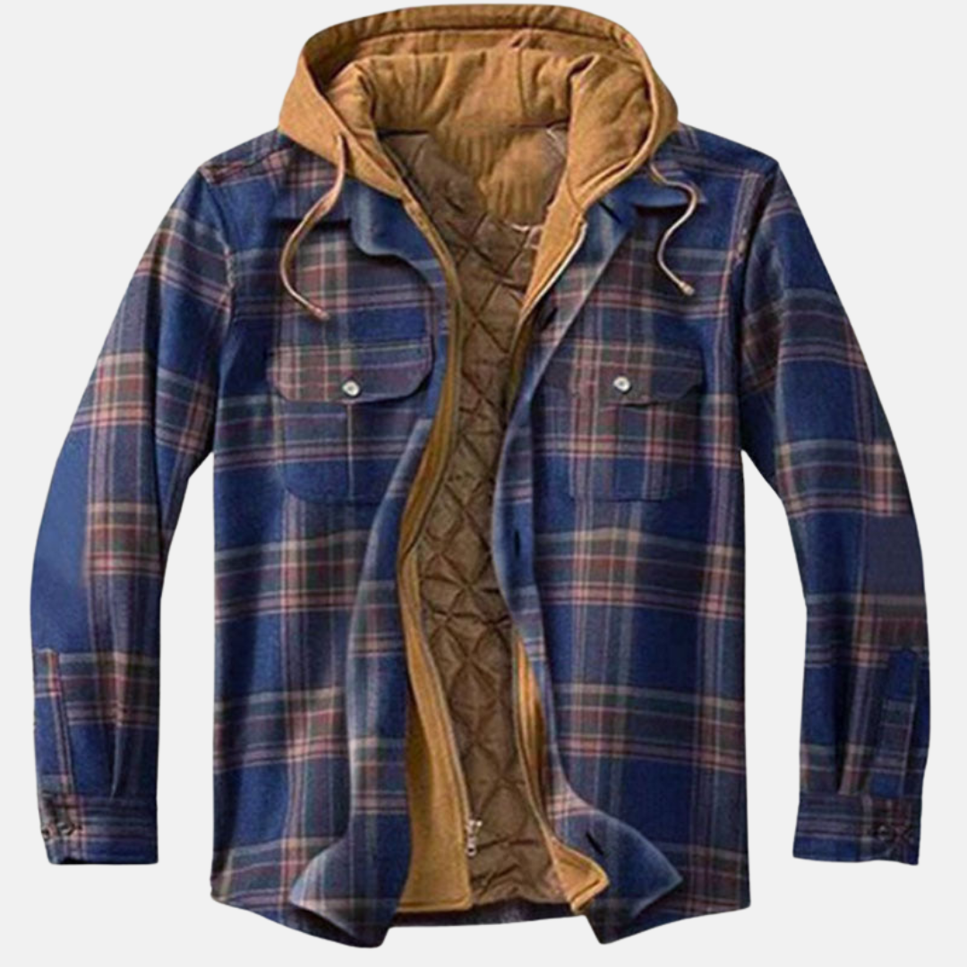 Erich Men's Jacket with Timeless Checked Design and Button Placket Closure 6