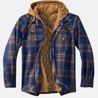 Erich Men's Jacket with Timeless Checked Design and Button Placket Closure 6